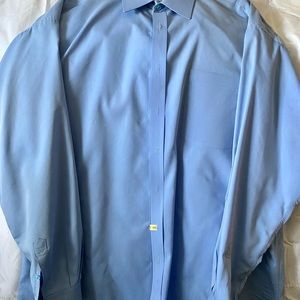 Swank Tailoring 	Button Down Dress Shirt	Blue 	No Size (17?)